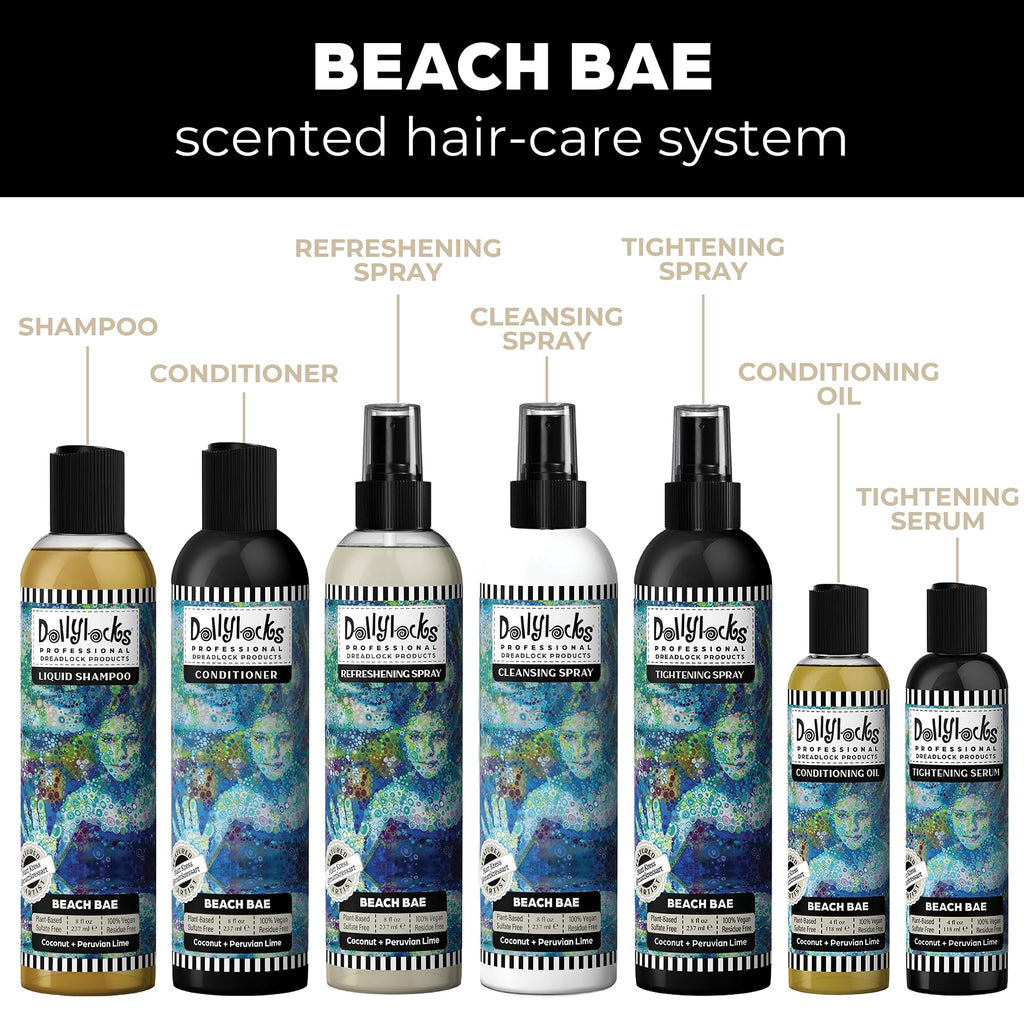 Dollylocks Refreshening Spray for Locs & Braids – Coconut Lime | Plant-based, Residue-free | 8 oz