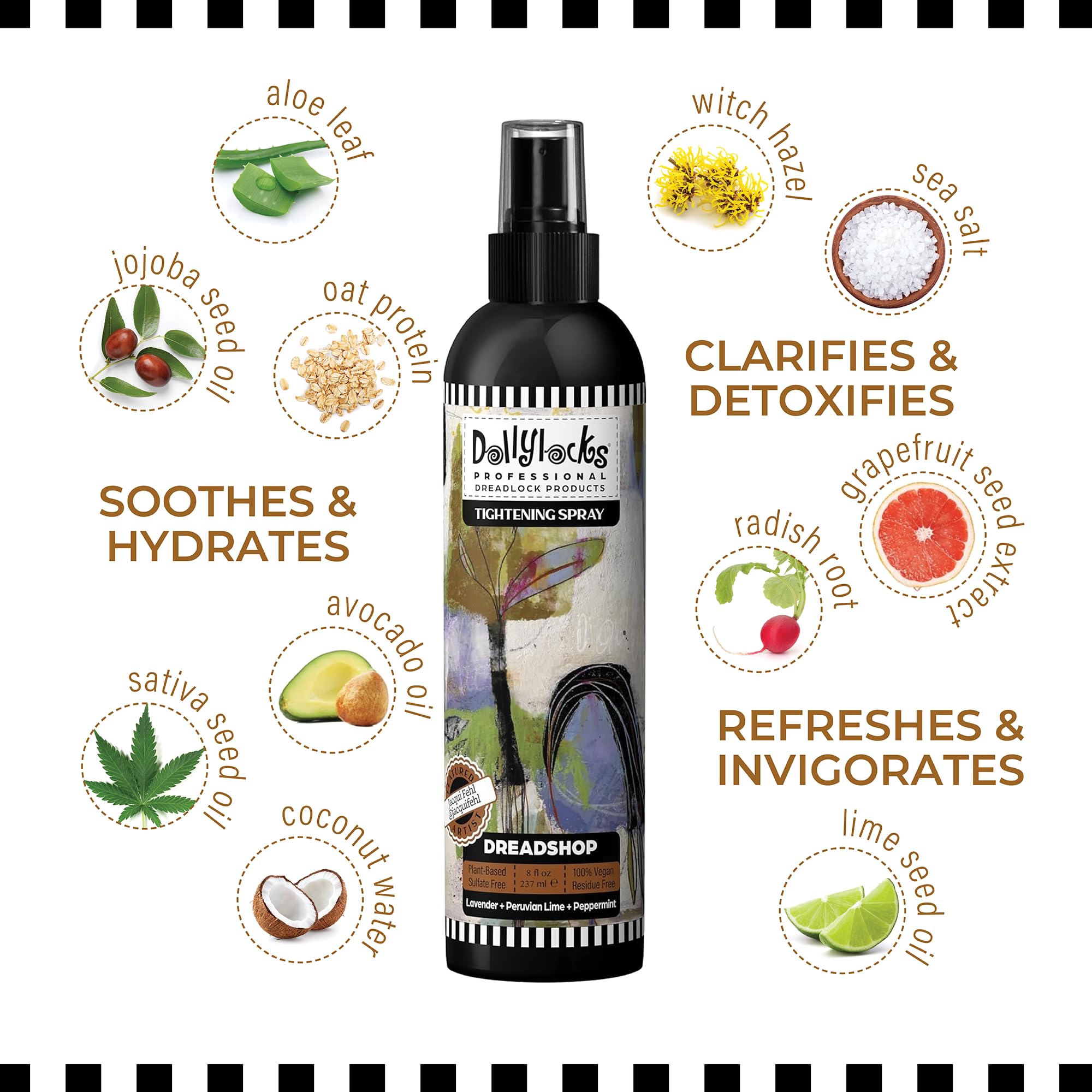Dollylocks Sea Salt Texture Spray – Plant-Based, Residue-Free, 8oz