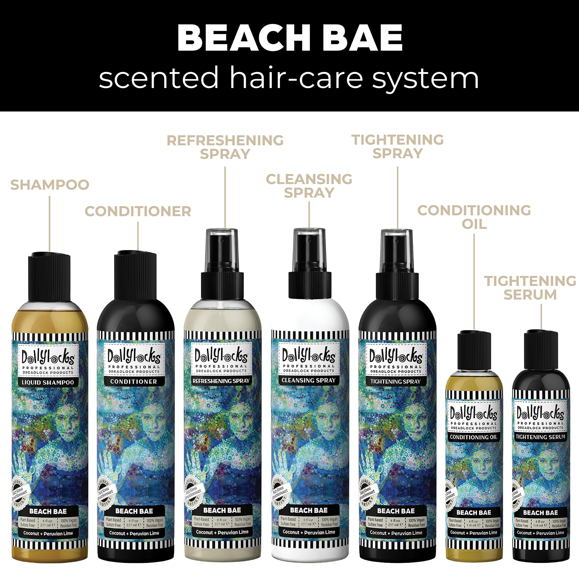 Dollylocks Claifying Liquid Shampoo Coconut Lime | Paraben-Free, Plant-Based, Vegan, Residue-Free Loc Care | All Hair Types | 8oz