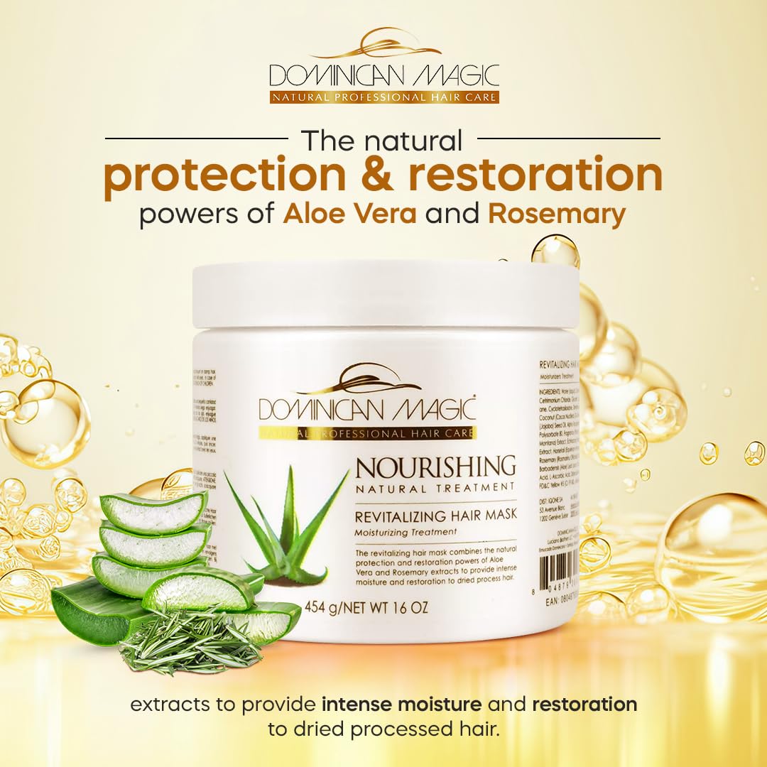 Dominican Magic Nourishing Hair Mask with Aloe Vera – Deep Repair for All Hair Types (16oz)