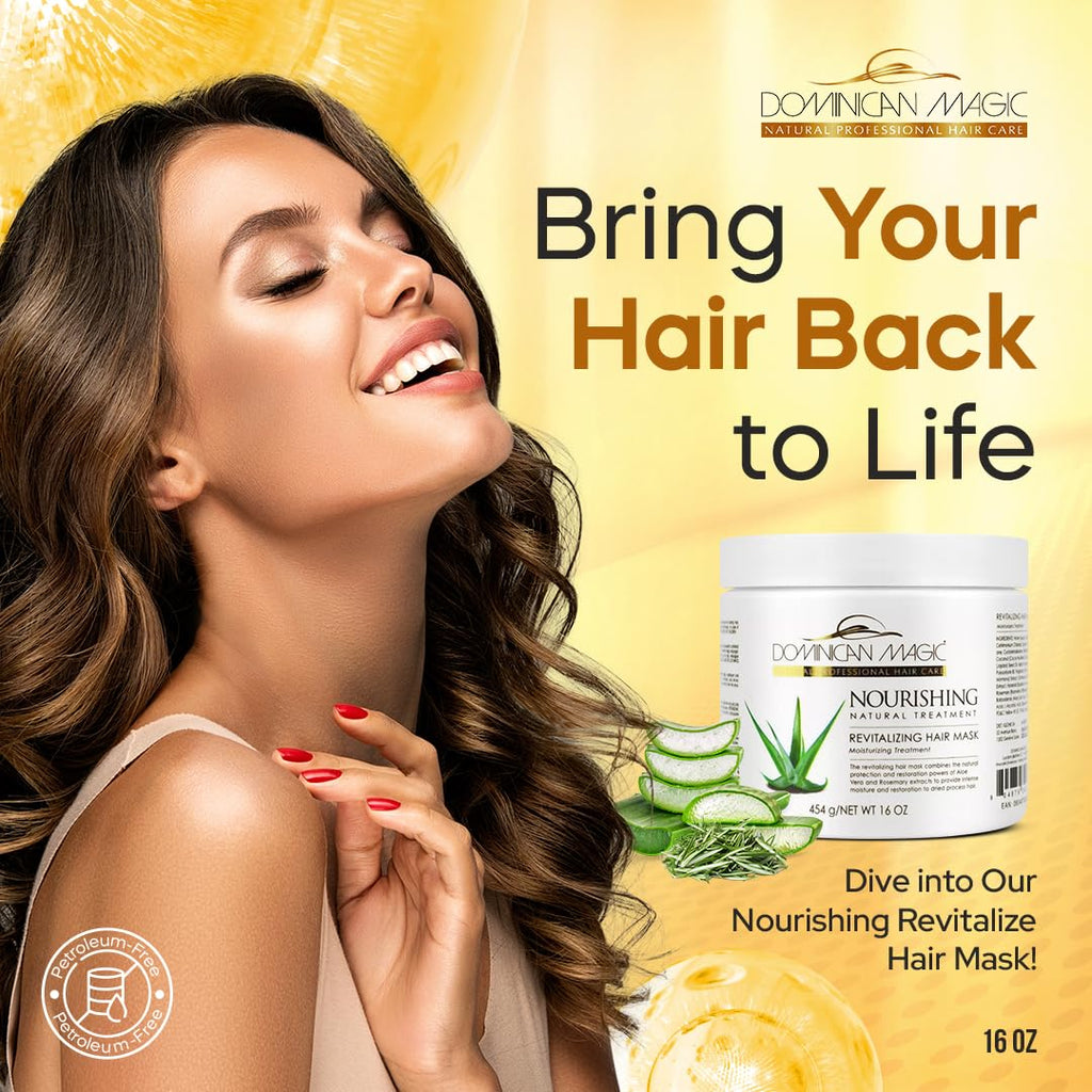 Dominican Magic Nourishing Hair Mask with Aloe Vera – Deep Repair for All Hair Types (16oz)