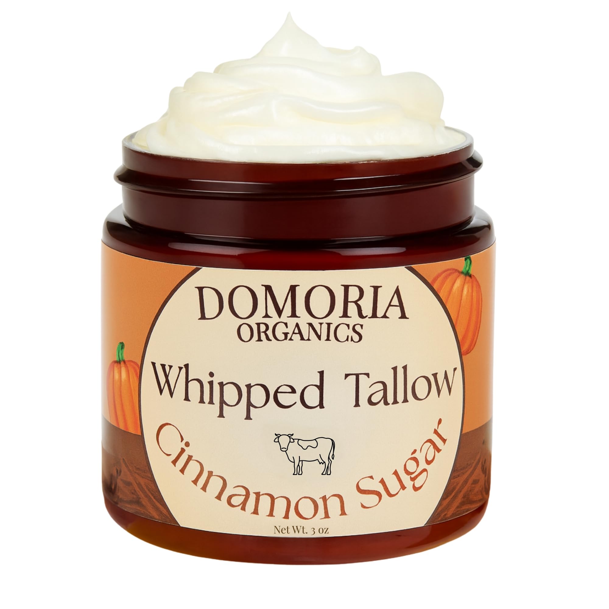 Domoria Organics 100% Grass-Fed Tallow Balm – Holiday Edition Cinnamon Sugar | Rich, Herb-Infused Moisturizer