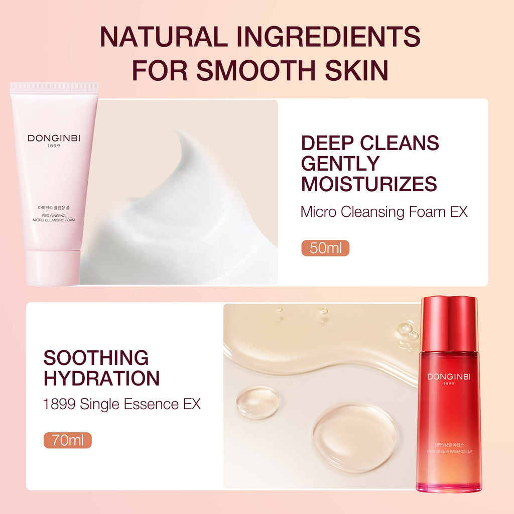 Donginbi Red Ginseng Essential Skin Care Set – Firming Moisturizer & Hydrating Toner
