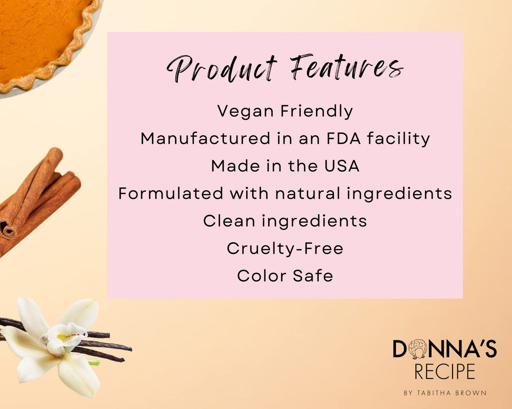 Donna's Recipe by Tabitha Brown – Sweet Potato Pie Extra-Creamy Leave-In Conditioner – Deep Moisture & Curl Definition – Sulfate-Free – 8 oz