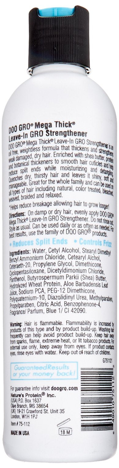 DOO GRO Mega Thick Strengthener Leave-In, 10 oz – Oil-Free & Weightless Hair Care