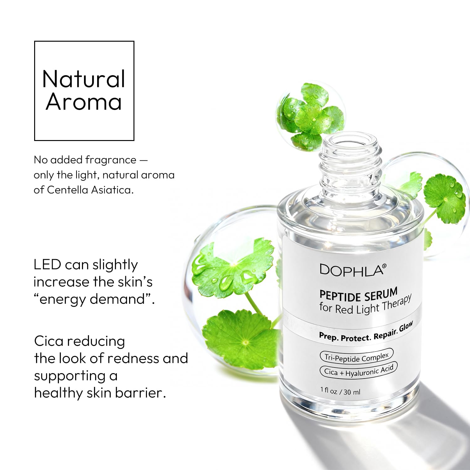 Dophla Red Light Therapy Peptide Serum for Face & Neck – Hydration, Calming Niacinamide & Peptides