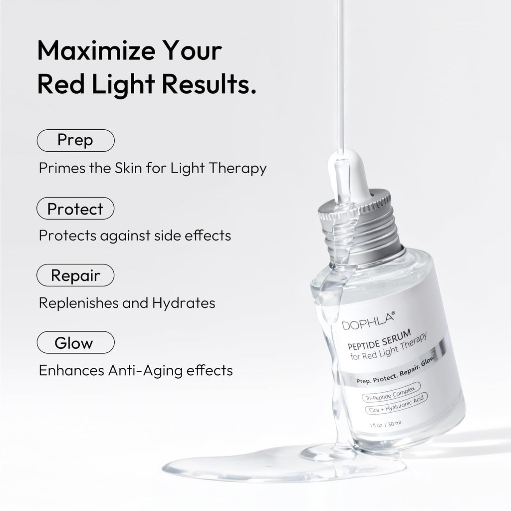 Dophla Red Light Therapy Peptide Serum for Face & Neck – Hydration, Calming Niacinamide & Peptides