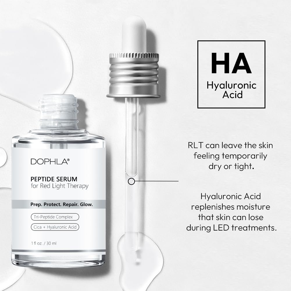 Dophla Red Light Therapy Peptide Serum for Face & Neck – Hydration, Calming Niacinamide & Peptides