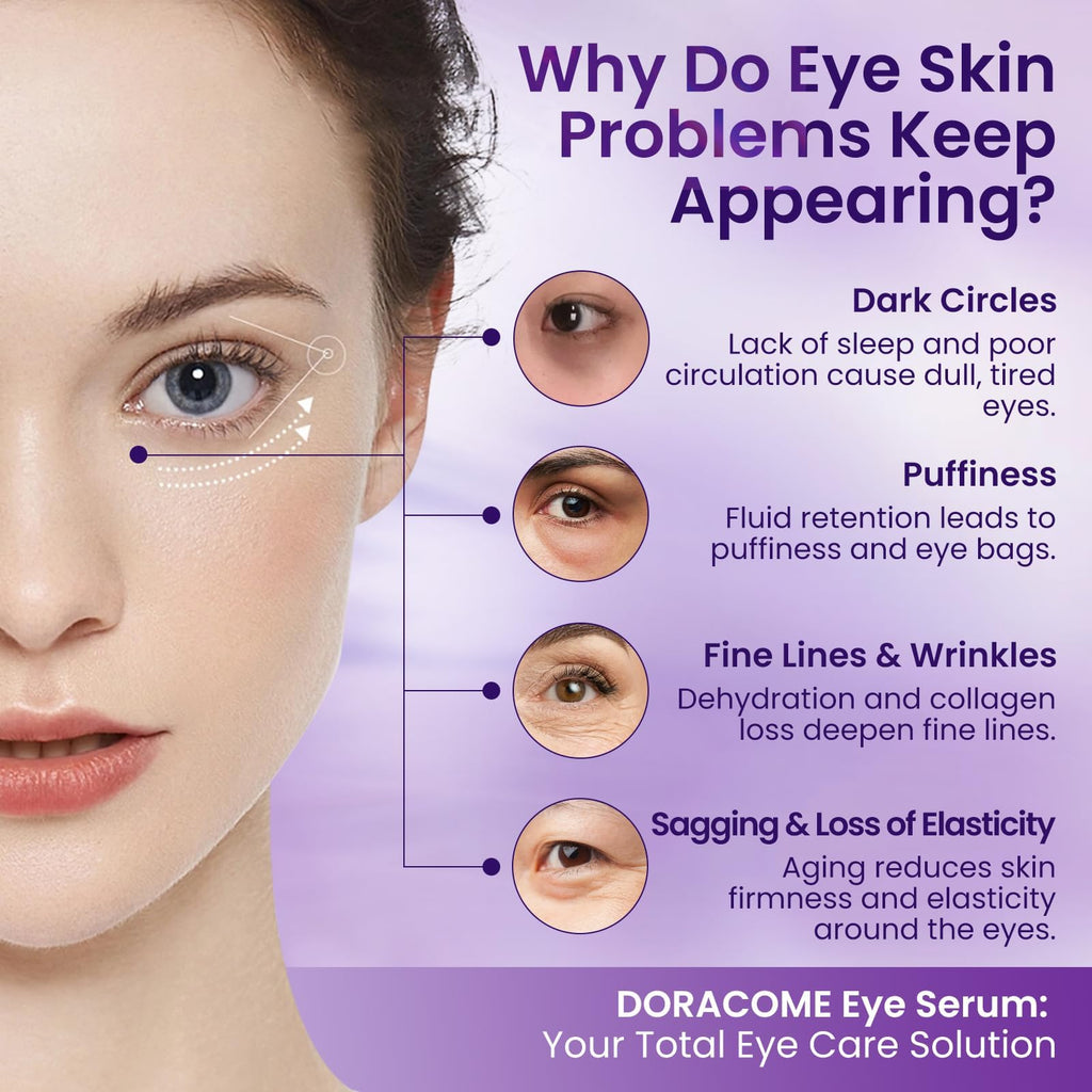 Doracome Caffeine & Retinol Eye Serum – Hydrating Under-Eye Care (0.67 fl oz)