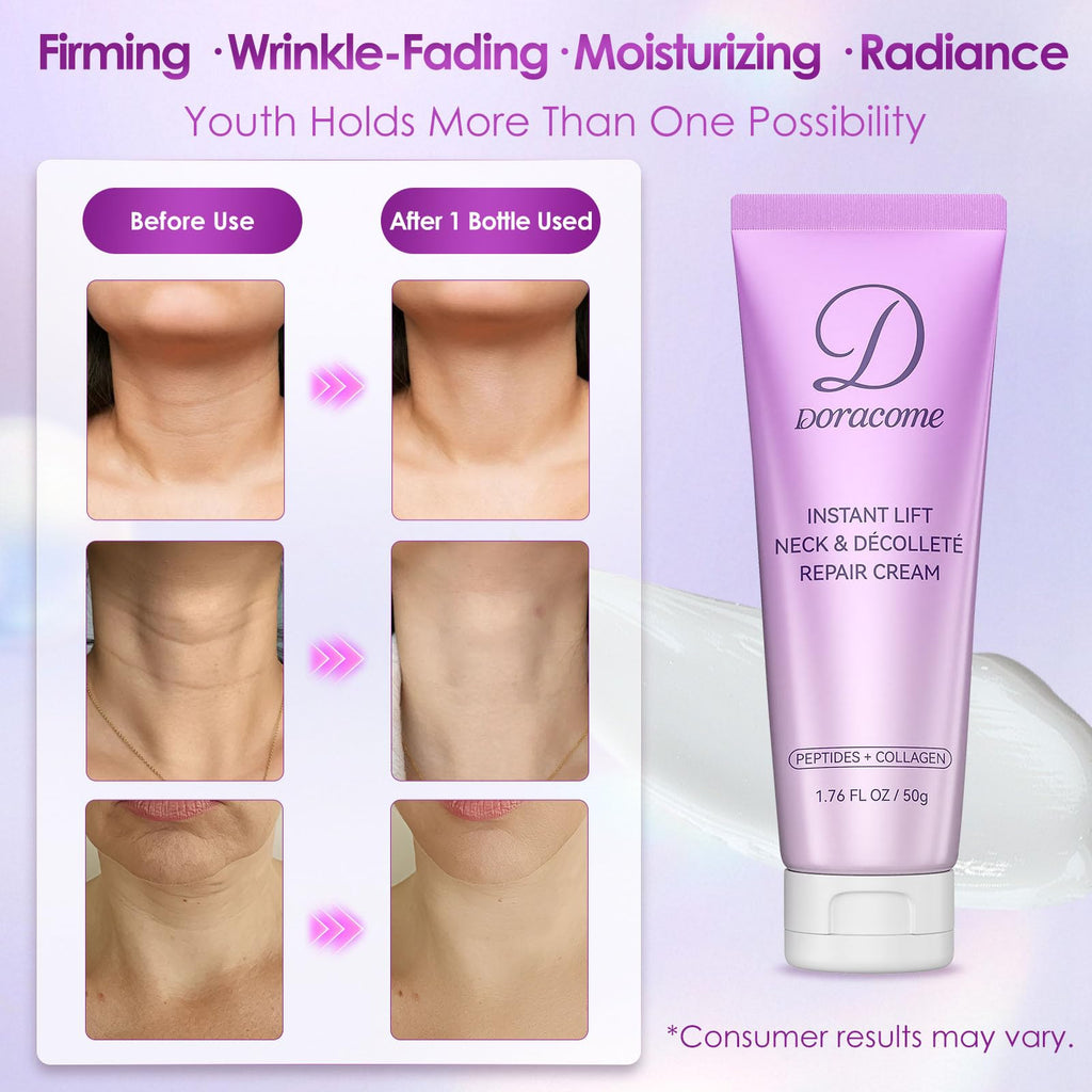 Doracome Firming Neck Cream for Crepey Skin – Neck & Chest Firming, Hydration & Smoothing