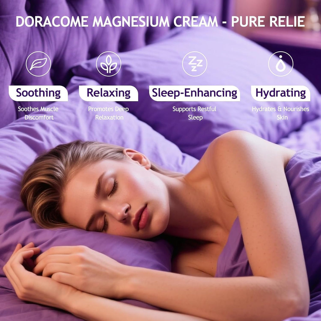 Doracome Magnesium Lotion | Fast-Absorbing Unscented Cream for Legs, Calves & Feet | 4.23 oz