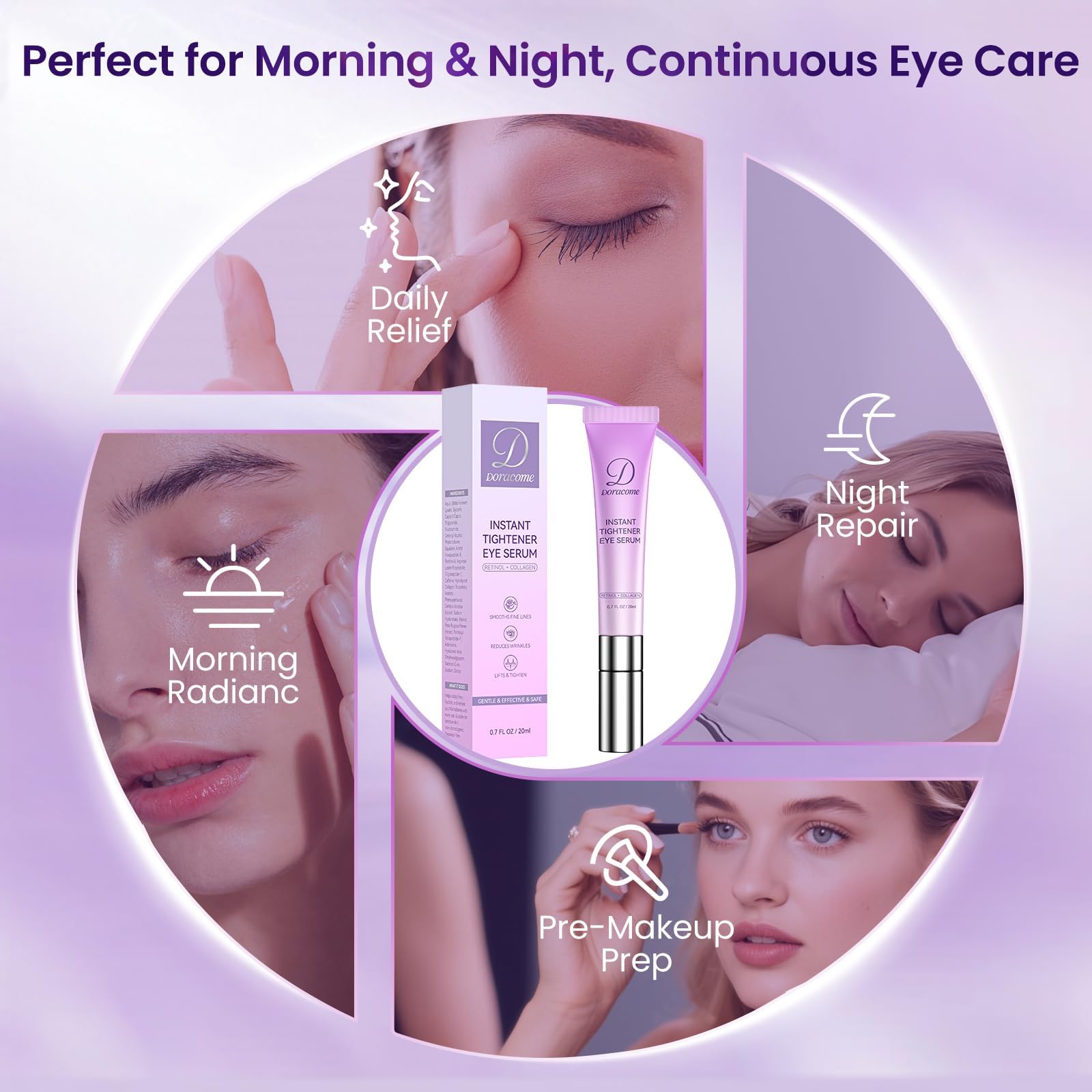 Doracome Caffeine & Retinol Eye Serum – Hydrating Under-Eye Care (0.67 fl oz)