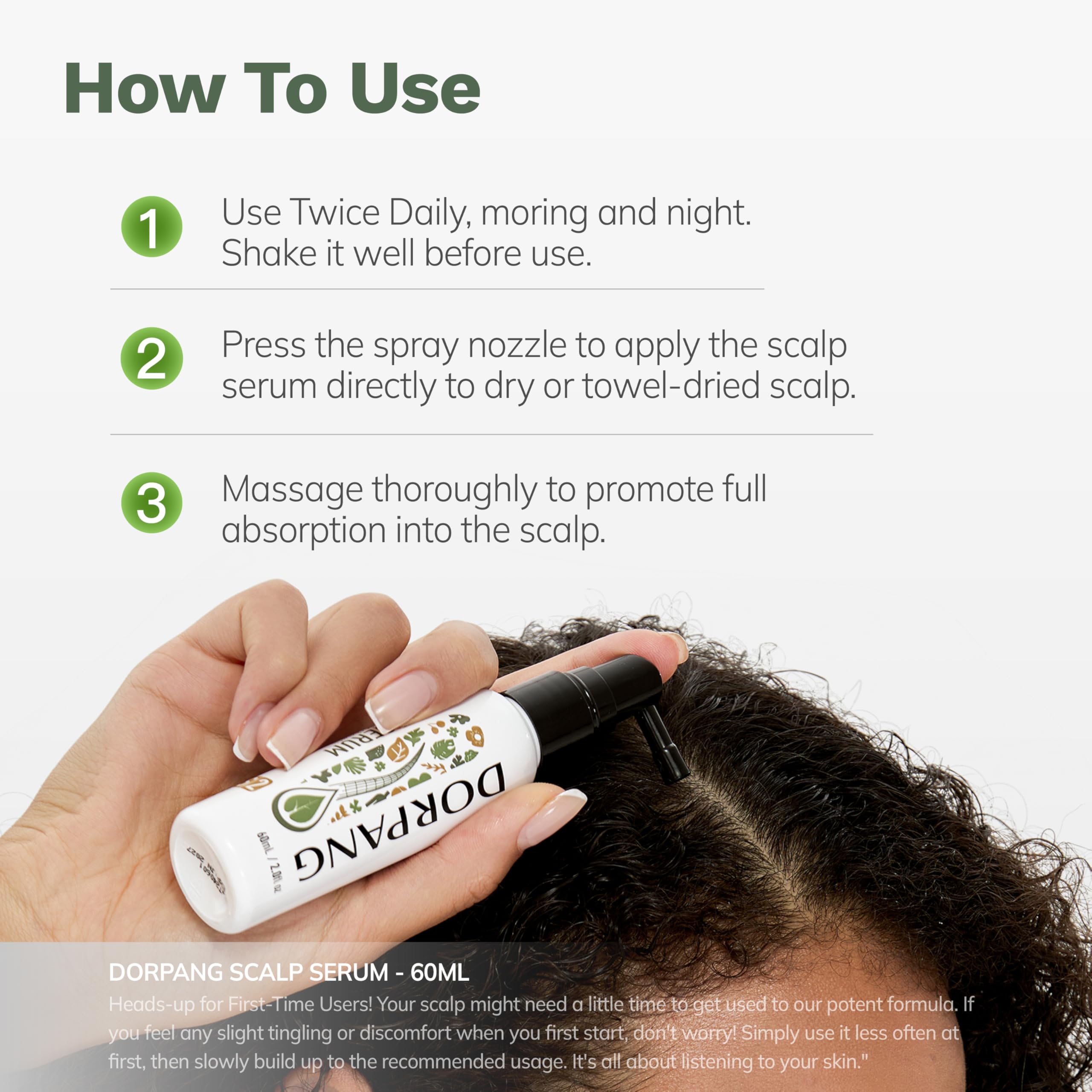 DORPANG Scalp Serum for Thinning Hair – Vegan Peptides, Non-Greasy, 60ml, No-Rinse