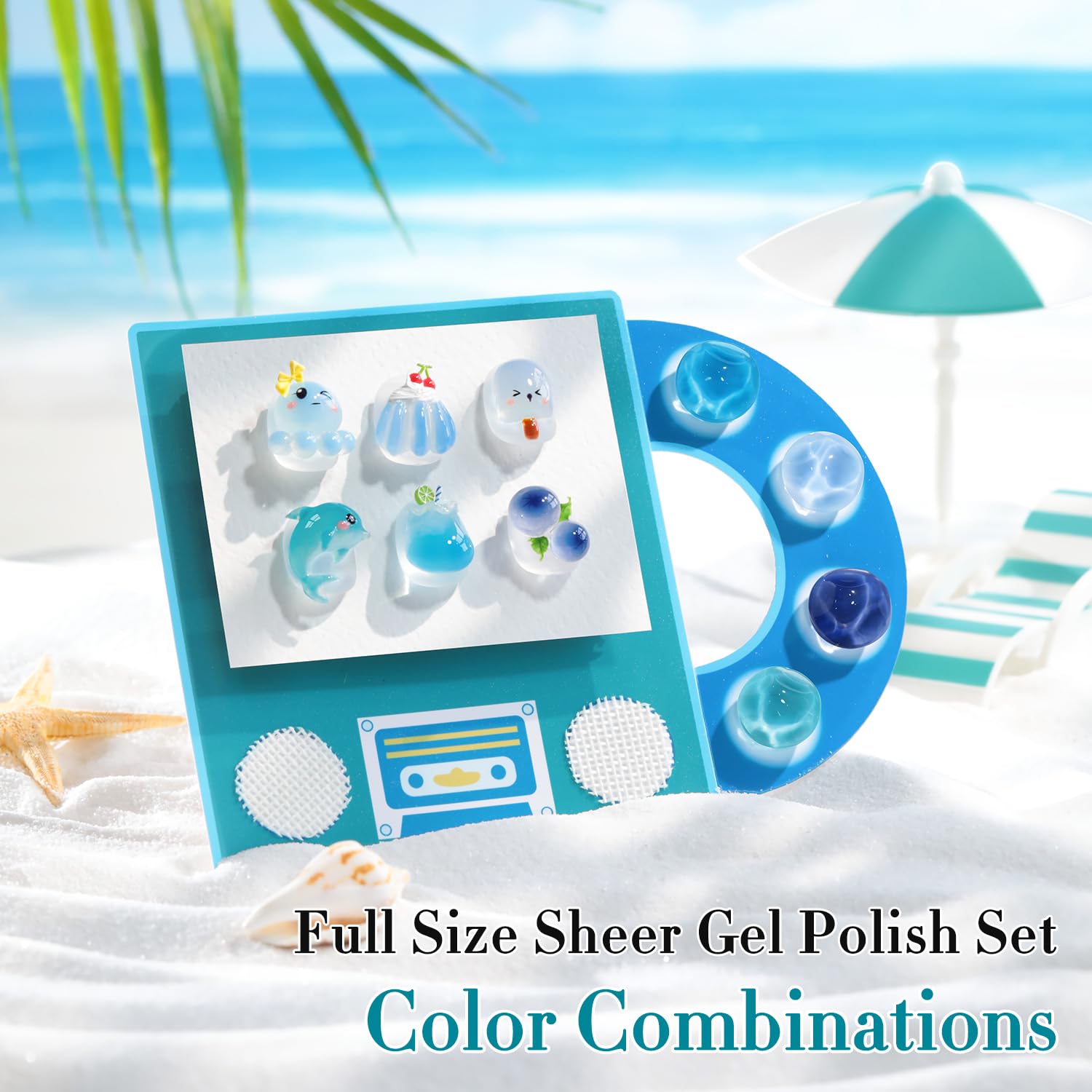 Double Rhythm 6 Pcs 15 ml Gel Polish Set – Navy Jelly Blue Navy-T6-82 | Soak-Off, DIY Manicure