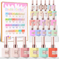 Double Rhythm 28Pcs Gel Nail Polish Set – Pastel Candy Collection T24-5 (0.5oz)