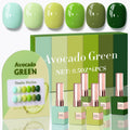 Double Rhythm 6 Pcs Gel Polish Set – 15ml Each in Light Dark Green Olive Teal