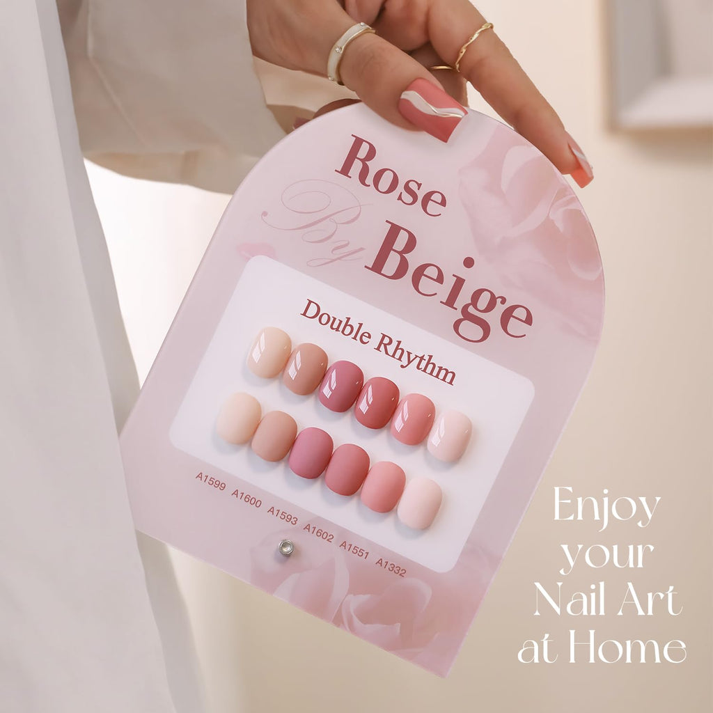 Double Rhythm 6 Pcs 15ml Gel Polish Set – Rose Beige Nude Cream