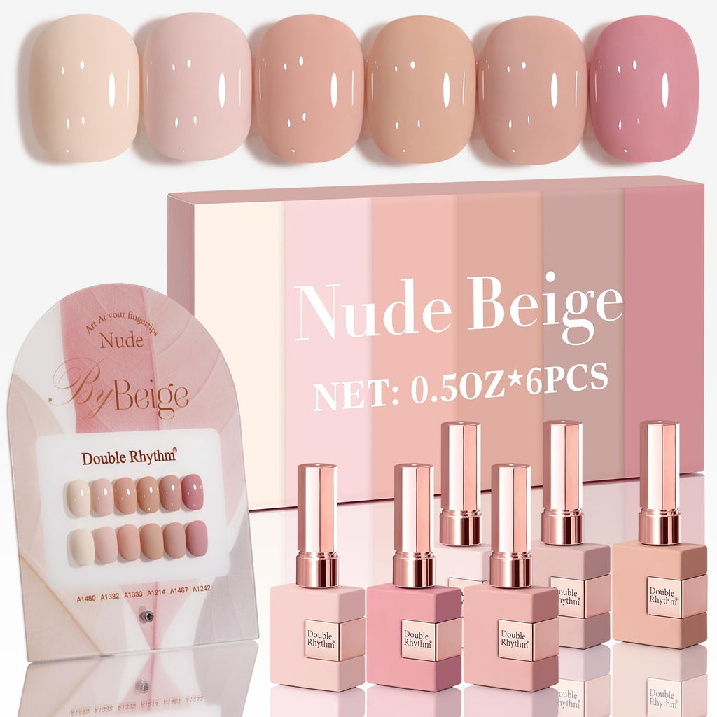Double Rhythm 6 Pcs 15ml Gel Polish Set – Same Color, Same Bottle, Soak-Off