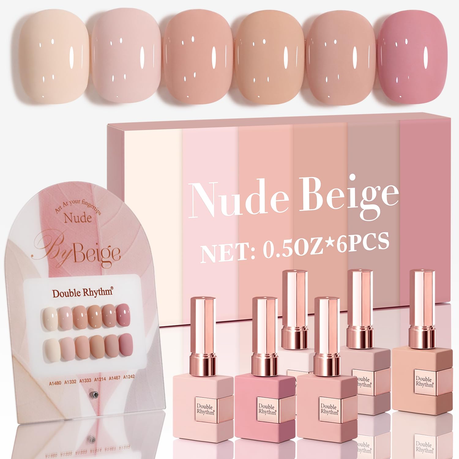 Double Rhythm 6 Pcs 15ml Gel Polish Set – Same Color, Same Bottle, Soak-Off