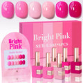 Double Rhythm 6 Pcs 15ml Gel Polish Set – Neon Pink & Purple (T6-13) Soak-Off Kit