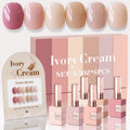Double Rhythm 6 Pcs 15ml Gel Polish Set – Same Color, Soak-Off Kit (Light Dark Nude Beige Cream Pink T6-18)