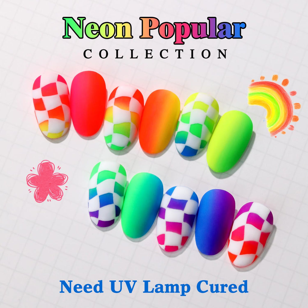 Double Rhythm 6 Pcs Gel Polish Set – 15ml, Same Color, Soak-Off, Neon Collection