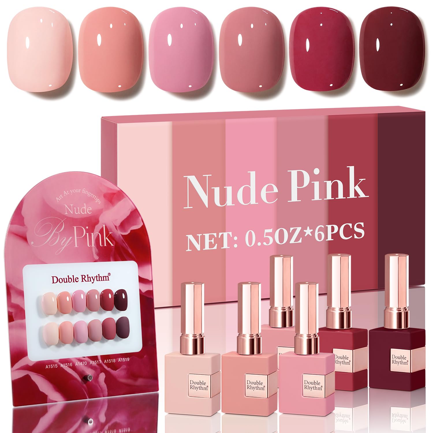 Double Rhythm 6 Pcs Gel Polish Set 15ml – Same Shade, Soak-Off, UV/LED Cure