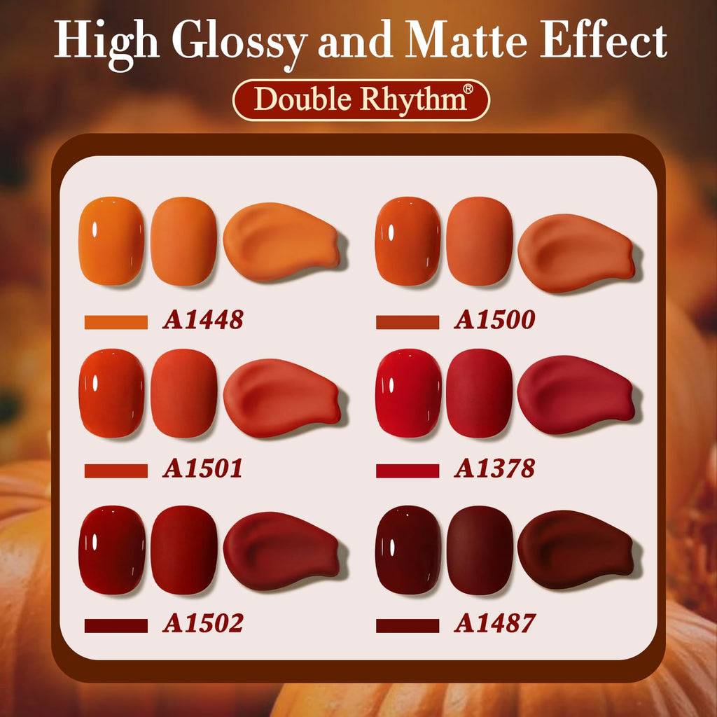 Double Rhythm 6 Pcs Gel Polish Set – 15ml Soak Off Kit for DIY Manicures