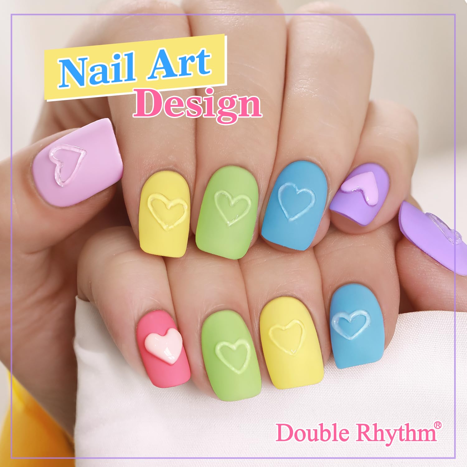Double Rhythm 6 Pcs 15ml Gel Polish Set – Same Color, Soak Off, UV/LED Cure – At-Home Manicure Kit (Purple to Peach T6-10)
