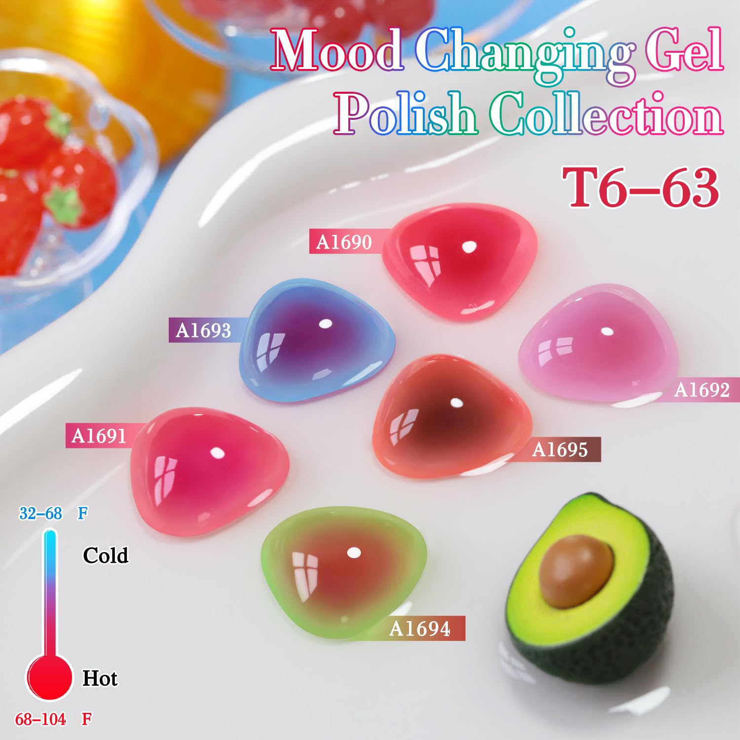 Double Rhythm 6 Pcs 15ml Color-Changing Gel Polish Set – Temperature Shift Nail Kit
