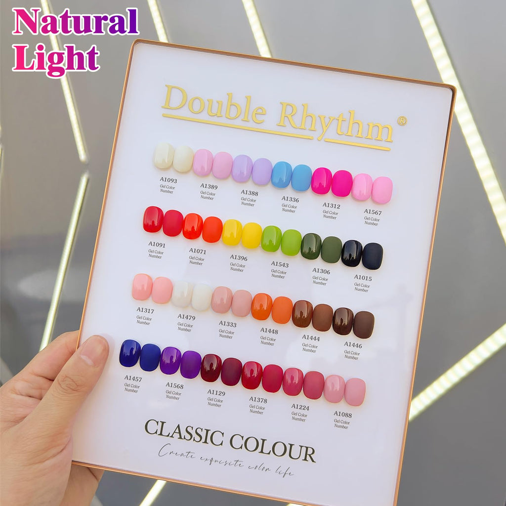 Double Rhythm 28Pcs Gel Nail Polish Set - Same Color, Same Bottle, Soak-Off Kit, Red Pink T24-4