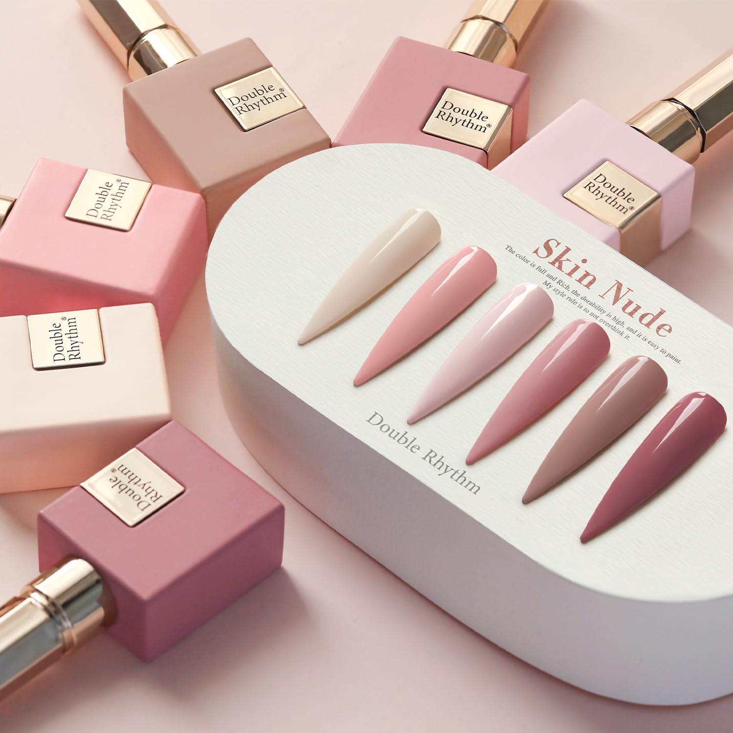 Double Rhythm 6 Pcs 15ML Gel Polish Set — Same Color, Same Bottle, Soak Off (Light/Dark/Nude/Pink/Beige-T6-17)