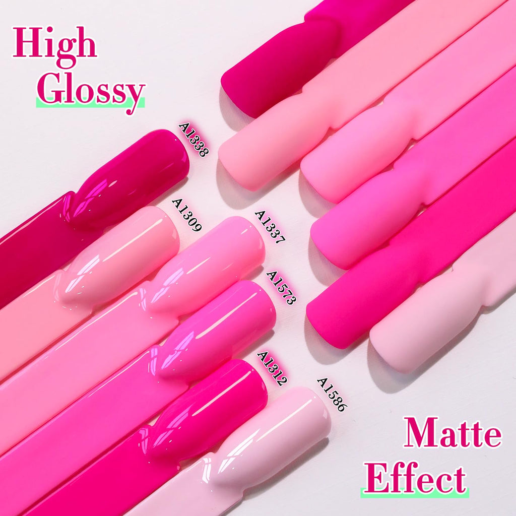 Double Rhythm 6 Pcs 15ml Gel Polish Set – Neon Pink & Purple (T6-13) Soak-Off Kit