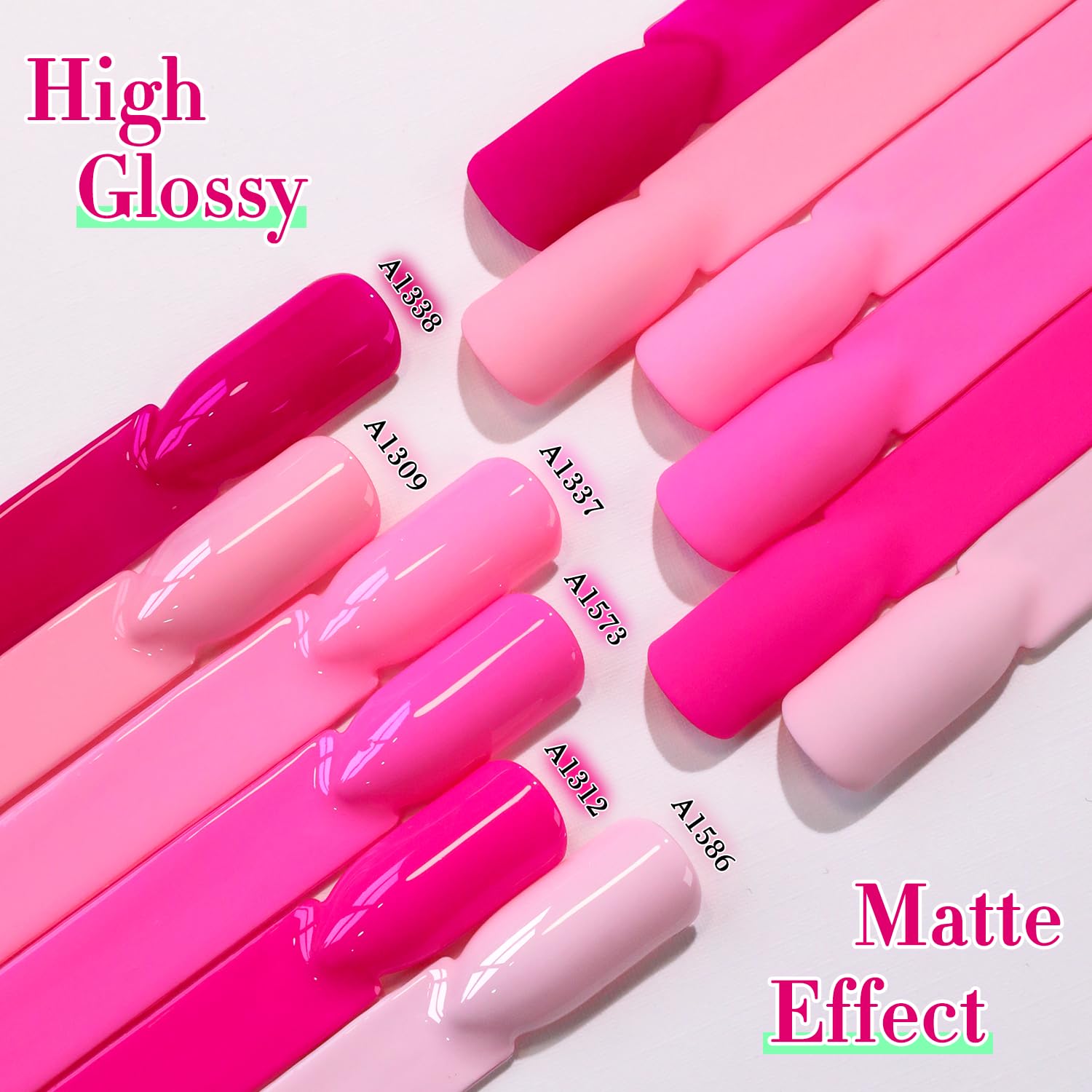Double Rhythm 6 Pcs 15ml Gel Polish Set – Neon Pink & Purple (T6-13) Soak-Off Kit