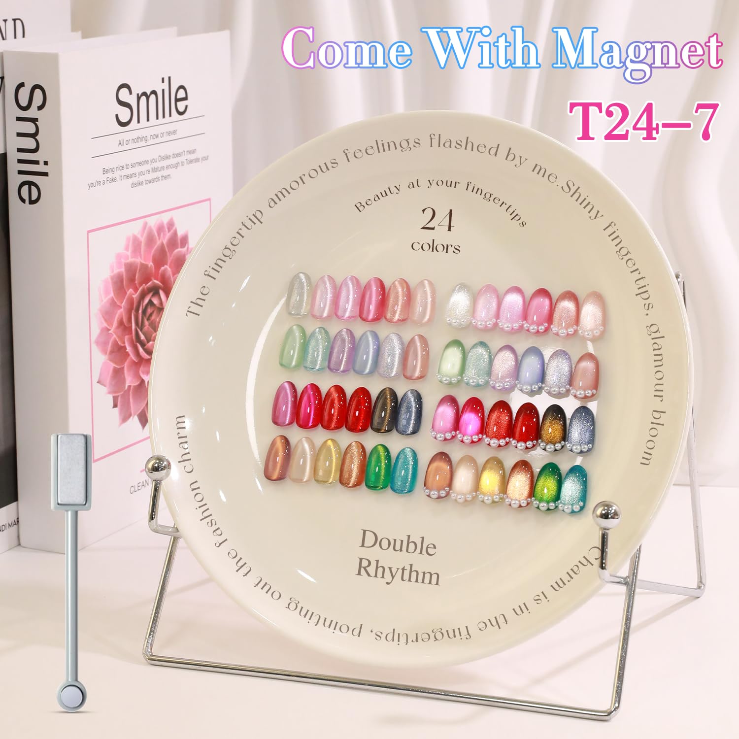 Double Rhythm 28Pcs Cat Eye Gel Nail Polish Set — 0.5oz Magnetic, Soak-Off Kit for Home Manicure