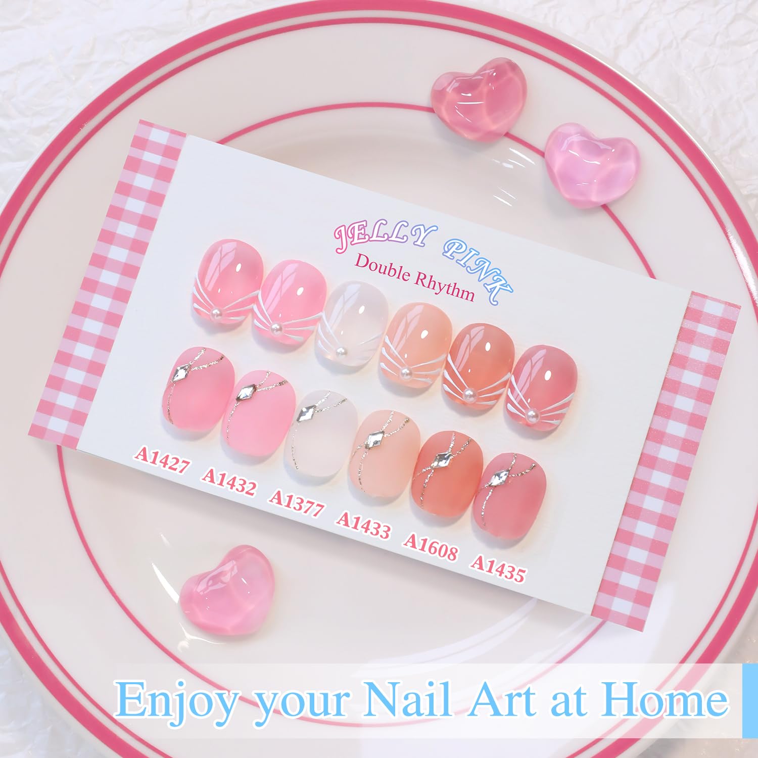 Double Rhythm 6 Pcs 15ml Gel Polish Set Jelly Milky White Nude Pink Rose T6-23