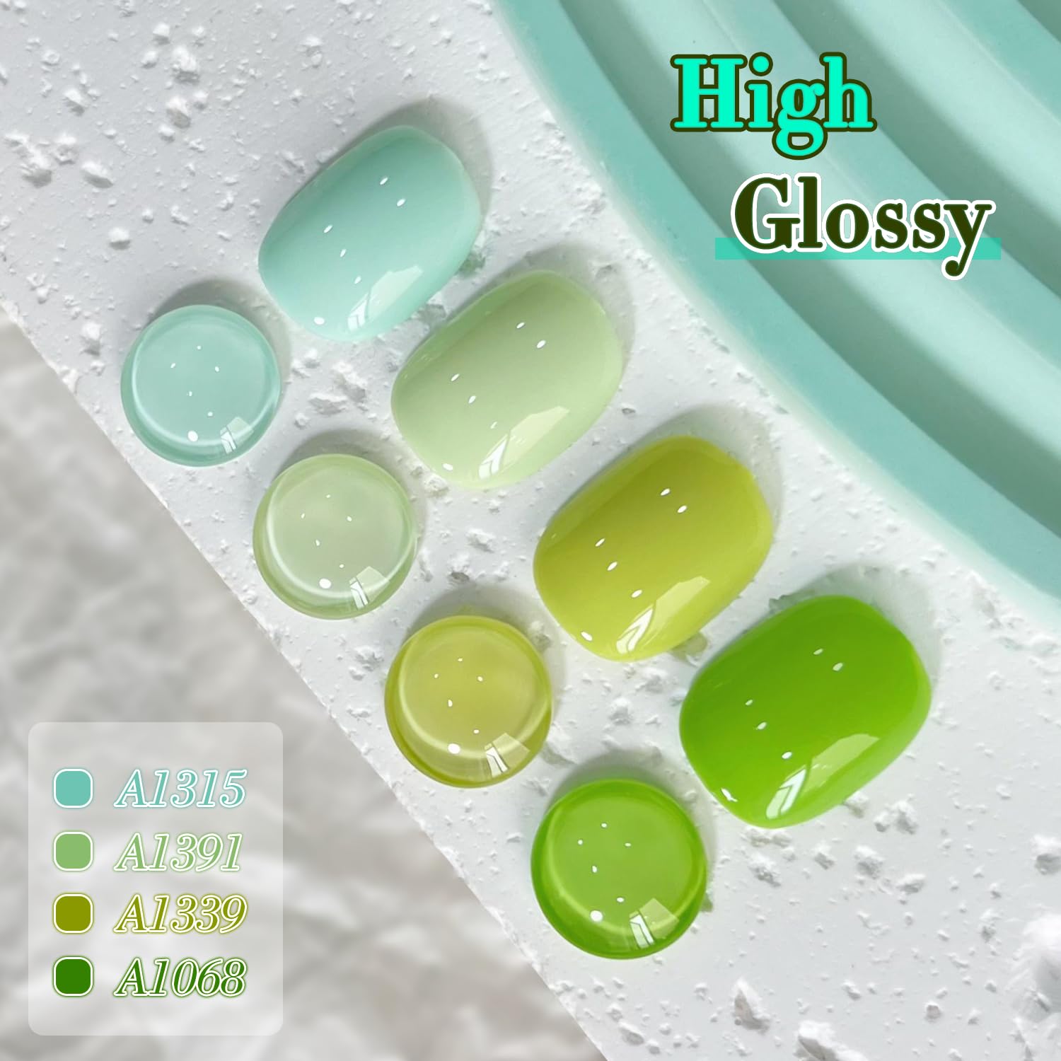 Double Rhythm 6 Pcs Gel Polish Set – 15ml Each in Light Dark Green Olive Teal