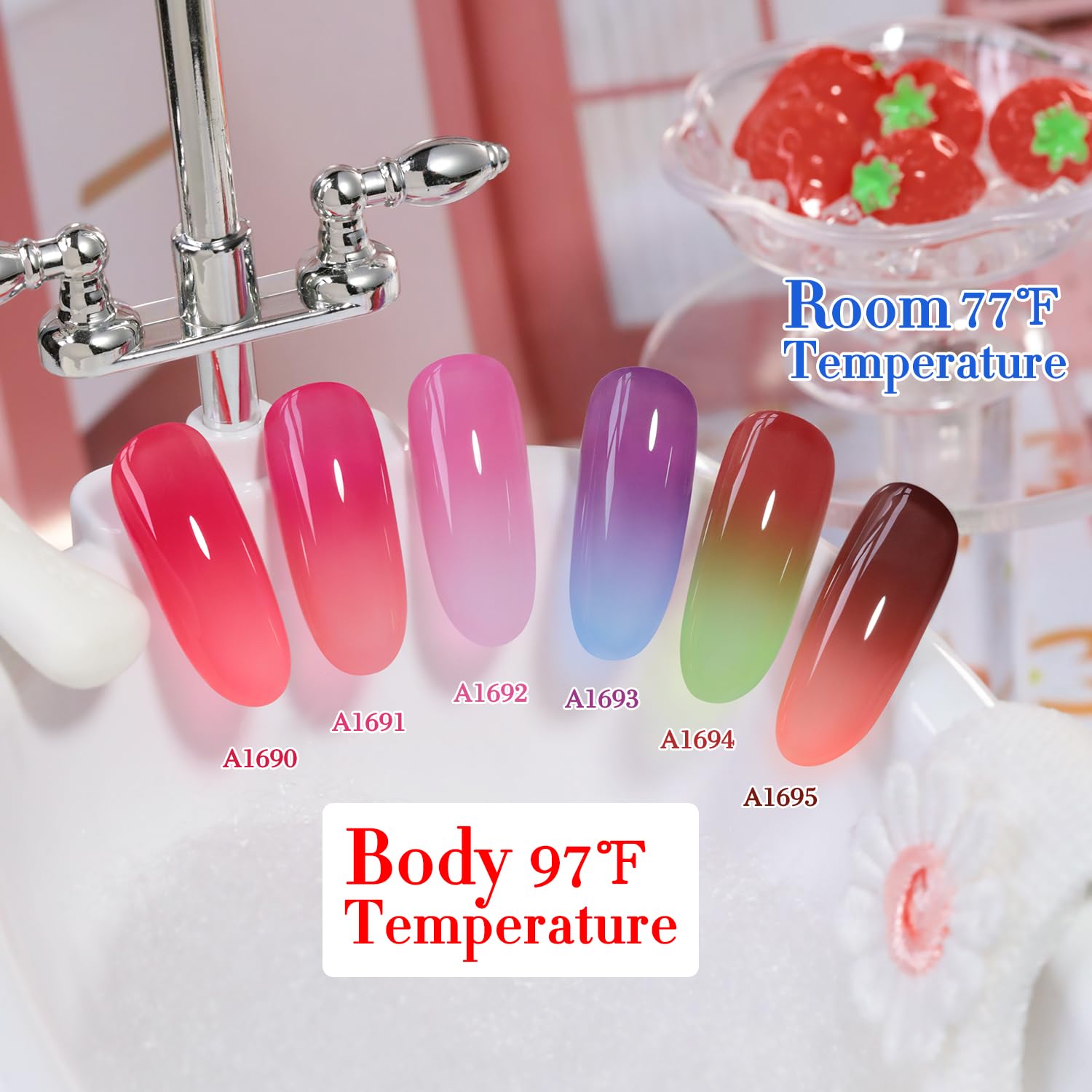 Double Rhythm 6 Pcs 15ml Color-Changing Gel Polish Set – Temperature Shift Nail Kit
