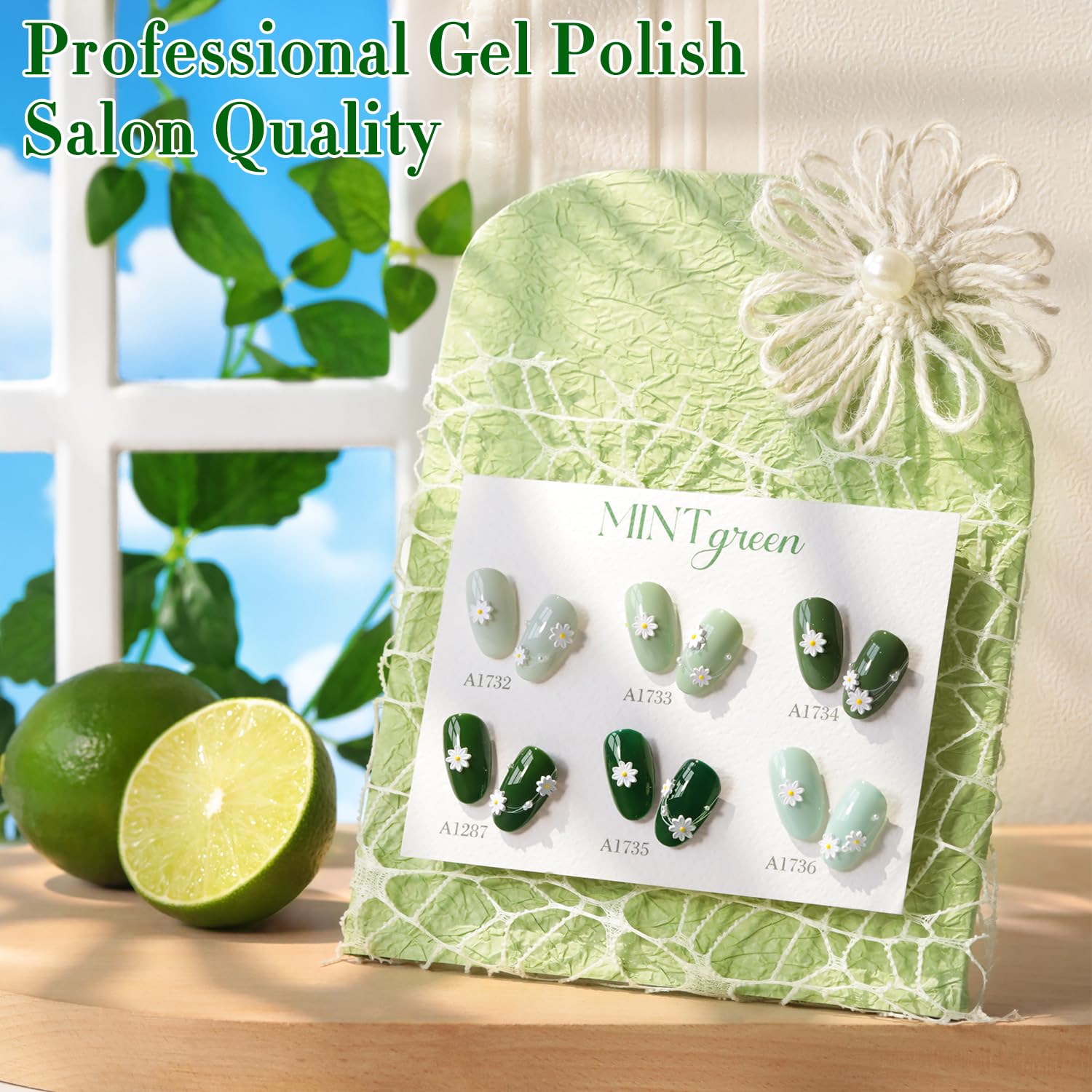 Double Rhythm 6-Pcs 15ml Gel Polish Set – Dark Mint Frost | Soak-Off Nail Kit