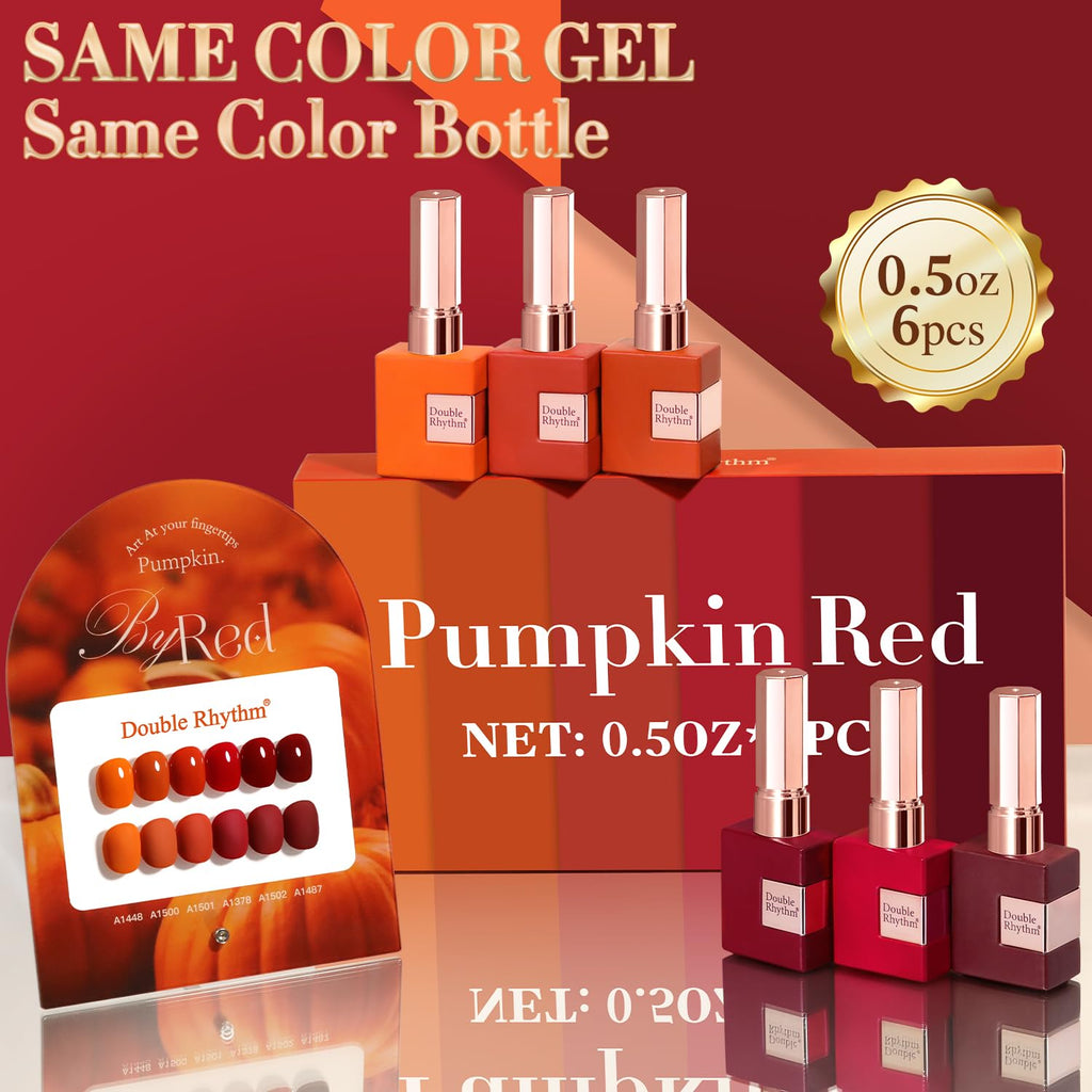 Double Rhythm 6 Pcs Gel Polish Set – 15ml Soak Off Kit for DIY Manicures