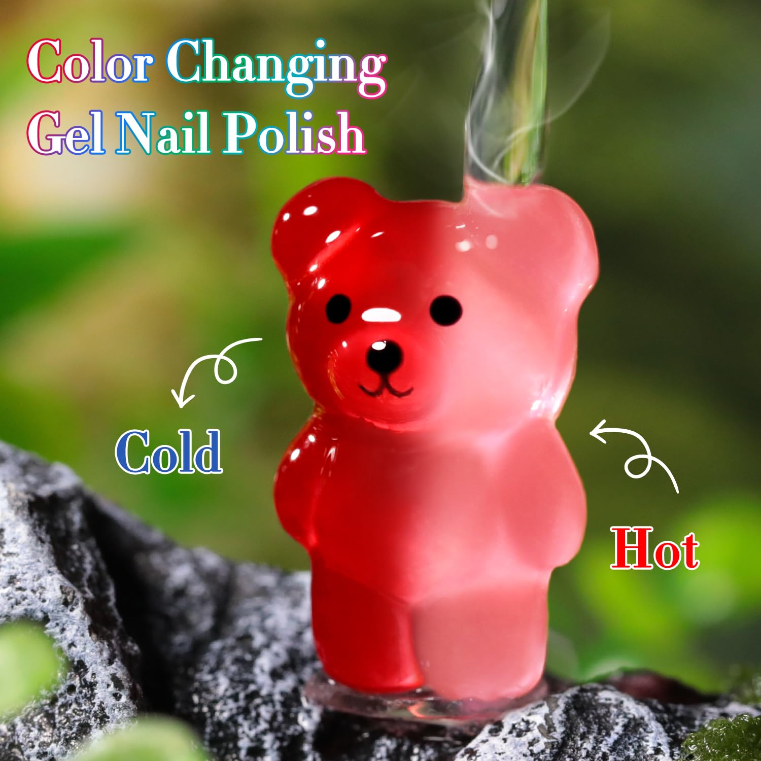Double Rhythm 6 Pcs 15ml Gel Polish Set – Color-Changing Soak-Off Nail Kit for Home Manicures (Burgundy, Blue, Green, Pink, Purple)
