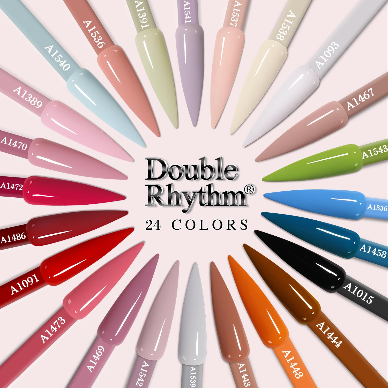Double Rhythm 28Pcs Gel Nail Polish Set – White Pink Collection (0.5oz)