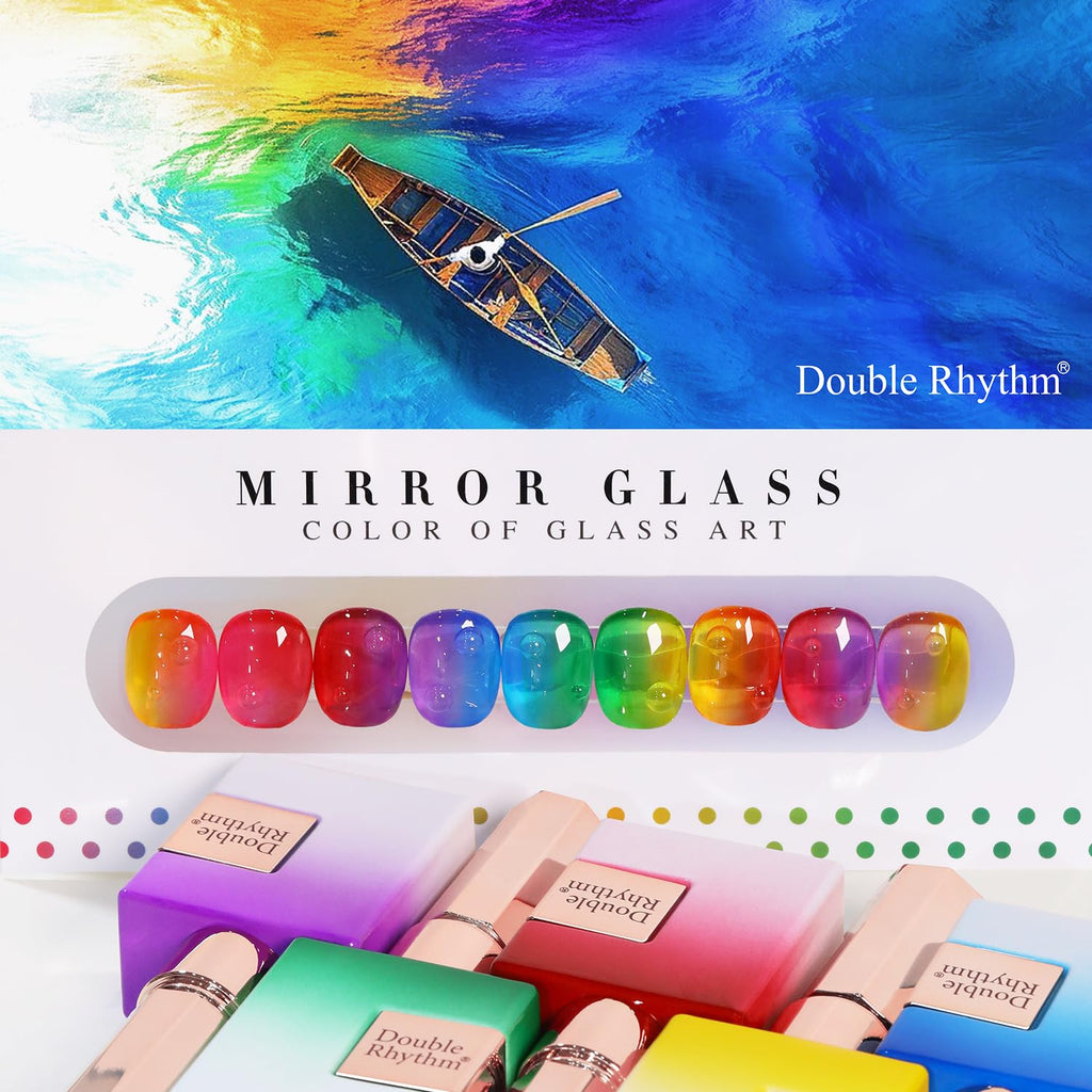 Double Rhythm 6 Pcs Gel Polish Set 15ml – Jelly Yellow, Pink, Red, Purple, Blue & More (Soak Off)