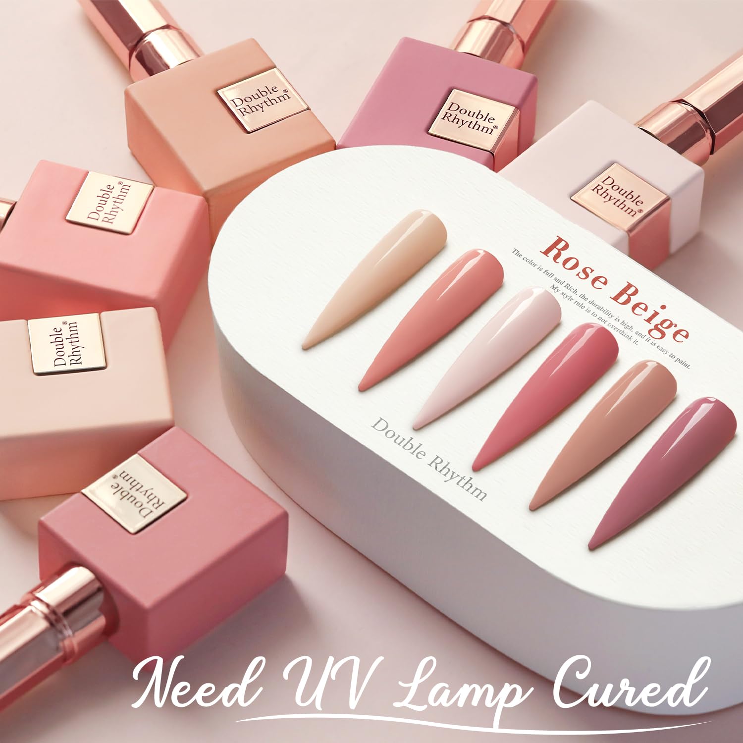 Double Rhythm 6 Pcs 15ml Gel Polish Set – Rose Beige Nude Cream