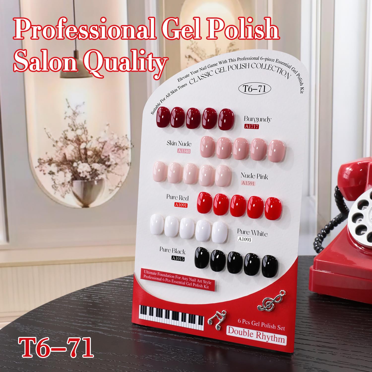 Double Rhythm 6 Pcs 15ml Gel Polish Set – Same Color, Soak Off, DIY Nail Kit