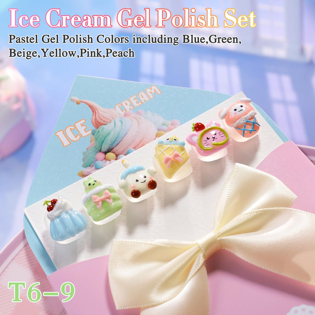 Double Rhythm 6 Pcs 15ml Gel Polish Set – Same Color & Bottle, Soak-Off Kit (Blue/Green/Beige/Yellow/Pink/Orange)