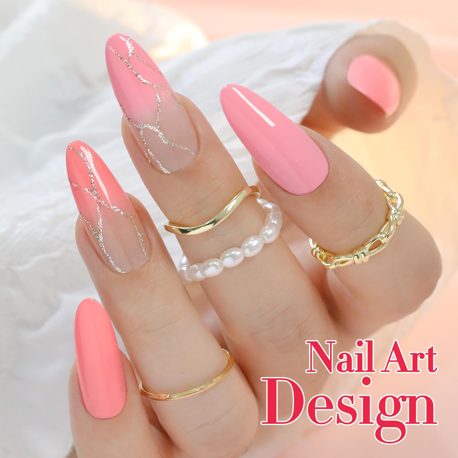 Double Rhythm 6 Pcs 15ml Gel Polish Set – Same Color, Soak-Off, Light Pale Peach Pink Orange Rose (T6-19)