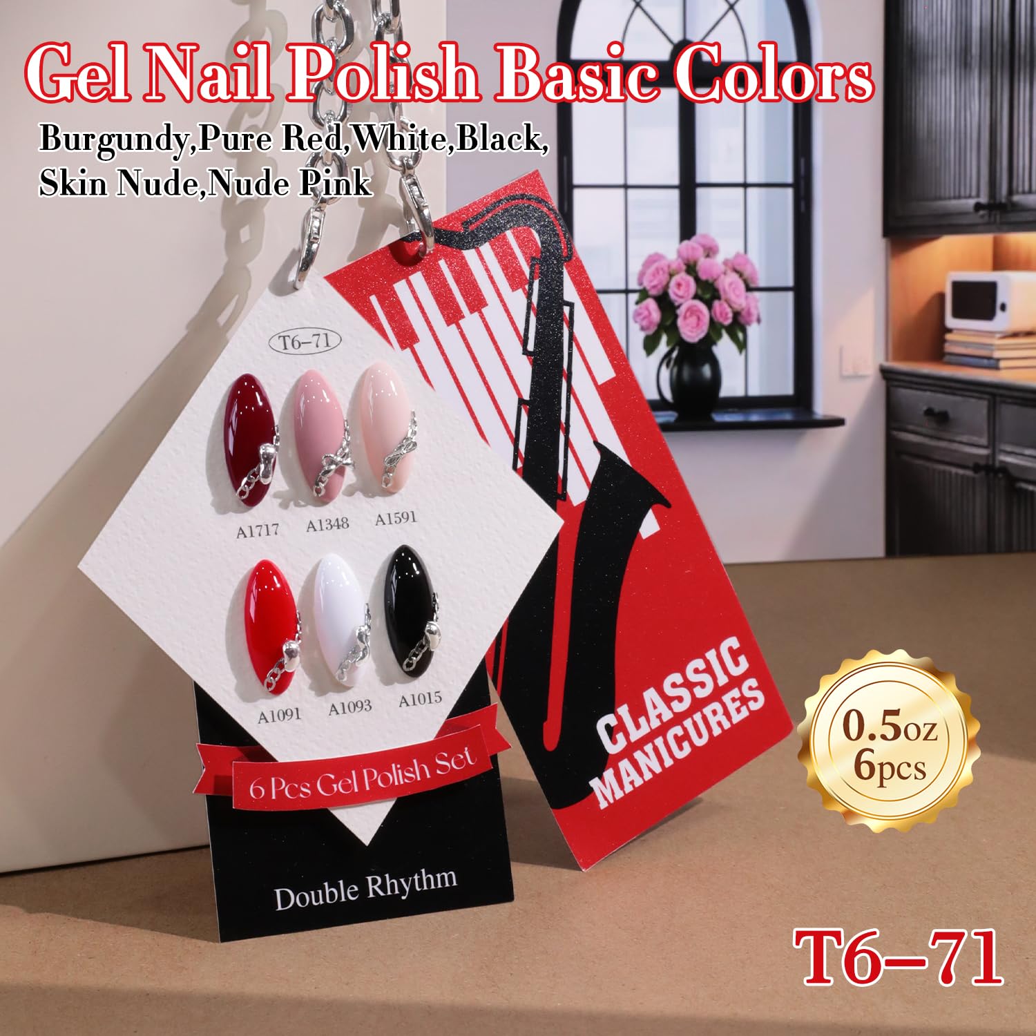 Double Rhythm 6 Pcs 15ml Gel Polish Set – Same Color, Soak Off, DIY Nail Kit