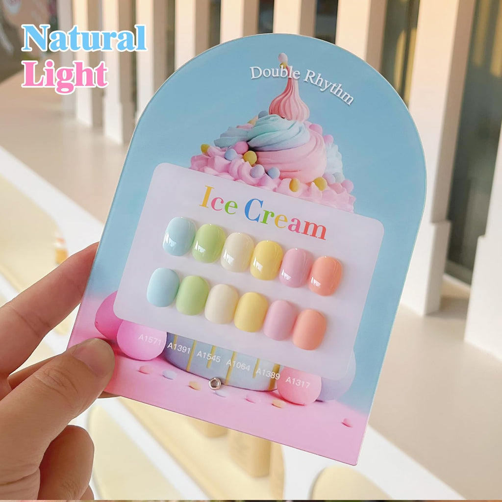 Double Rhythm 6 Pcs 15ml Gel Polish Set – Same Color & Bottle, Soak-Off Kit (Blue/Green/Beige/Yellow/Pink/Orange)
