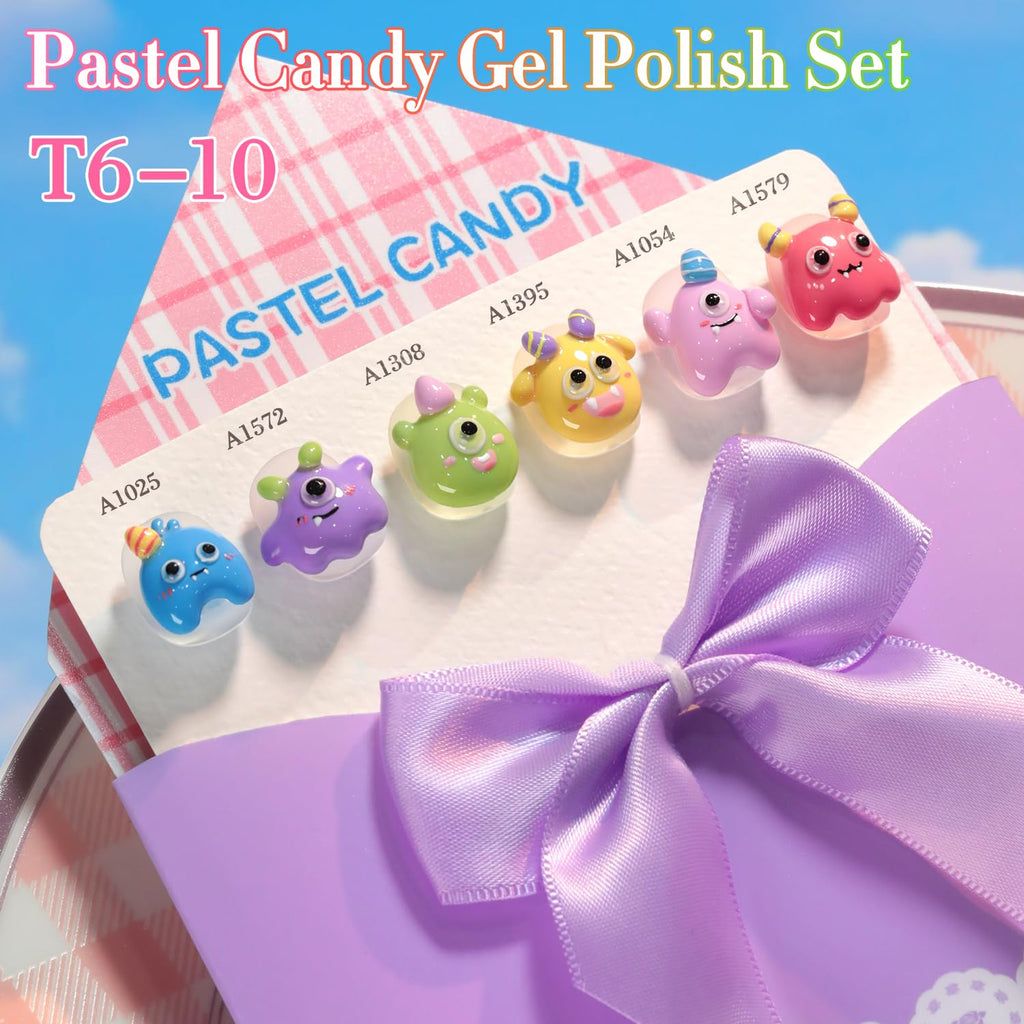 Double Rhythm 6 Pcs 15ml Gel Polish Set – Same Color, Soak Off, UV/LED Cure – At-Home Manicure Kit (Purple to Peach T6-10)